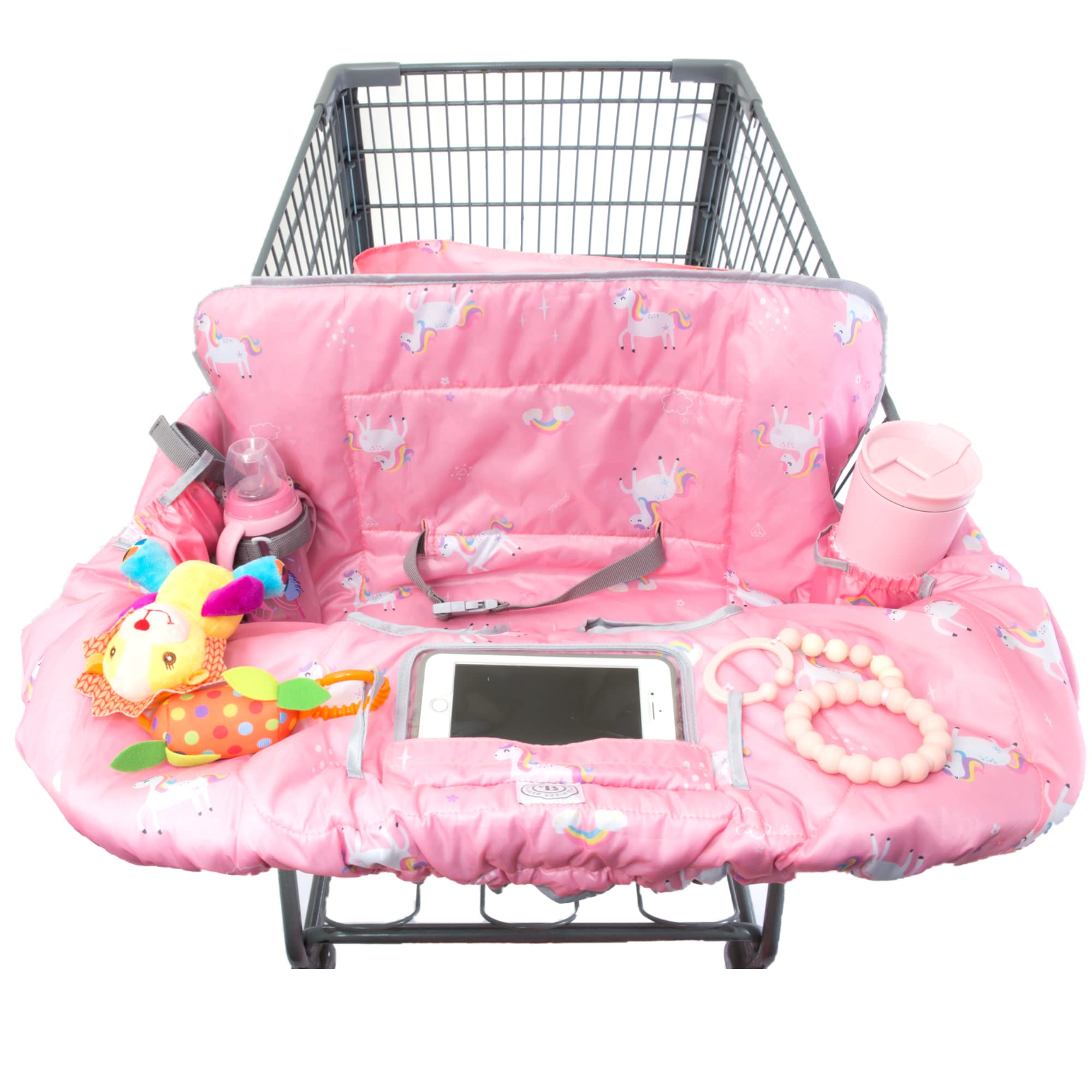 Lumiere - Fundas para carrito de compras para bebé niña (unicornio y arcoíris)
