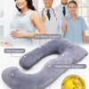 Momcozy - Almohada para embarazo, en forma de U, con funda extraíble, color gris