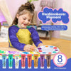 Juego de pintura para dedos Anpro en 8 colores x 60 ml