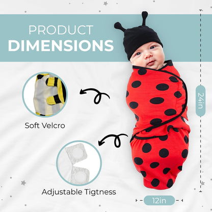 Luxor - Juego de 3 sacos de dormir de algodón para bebés de 3 a 6 meses