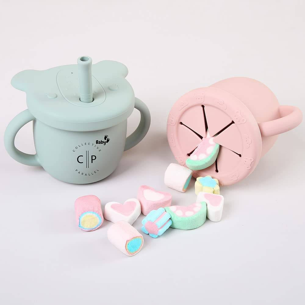 Collective Parallel Taza de aperitivos y sorbos para niños pequeños 2 en 1