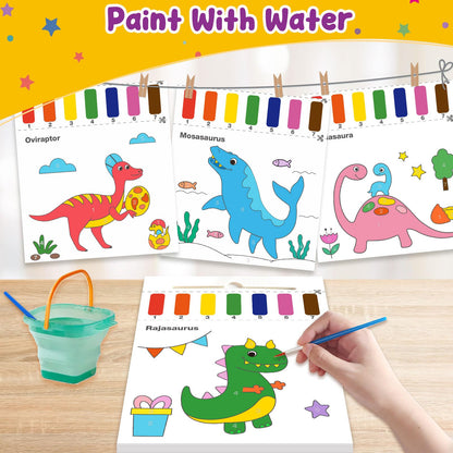 Libros para colorear con agua pigipigi: Acuarelas de dinosaurios