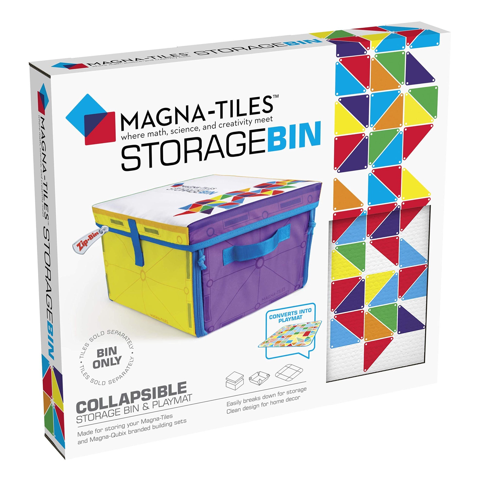 Magna-Tiles - Cubo de almacenamiento y tapete de juego interactivo