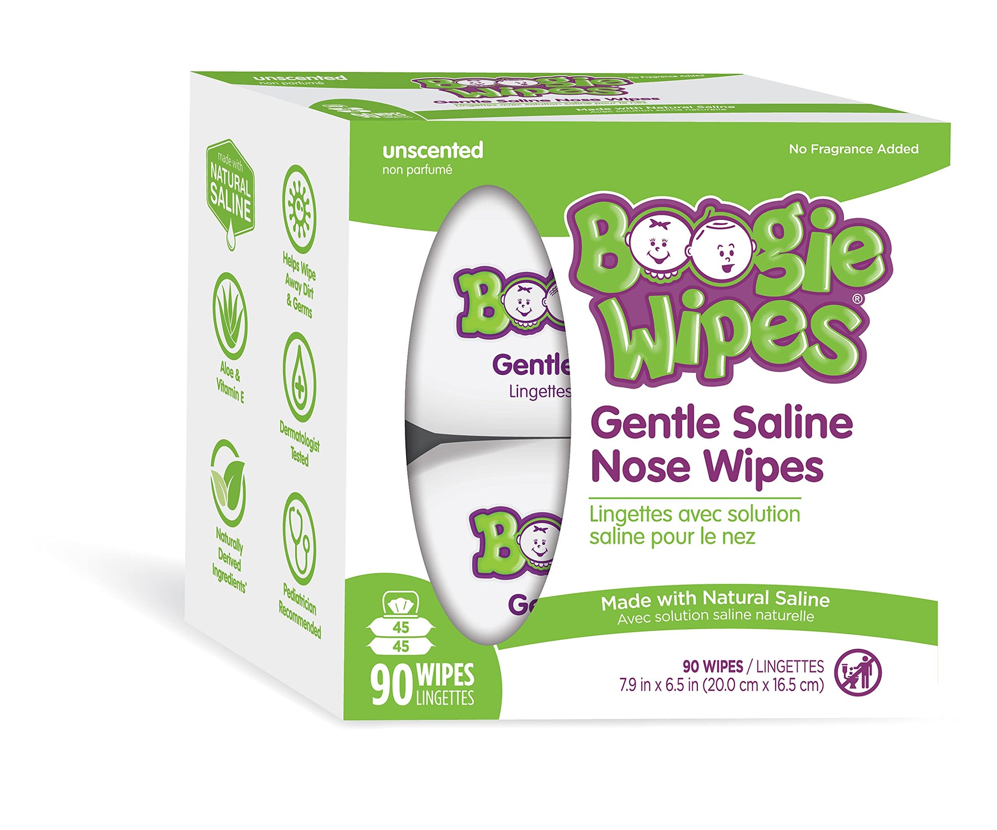 Boogie Wipes, toallitas suaves y húmedas salinas para bebés y niños