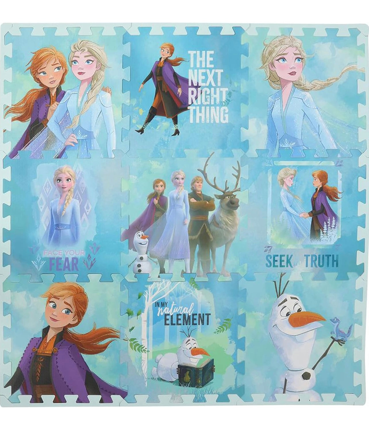 Disney Frozen - Tapete de espuma EVA entrelazado de Anna, Elsa y Olaf para suelos de espuma