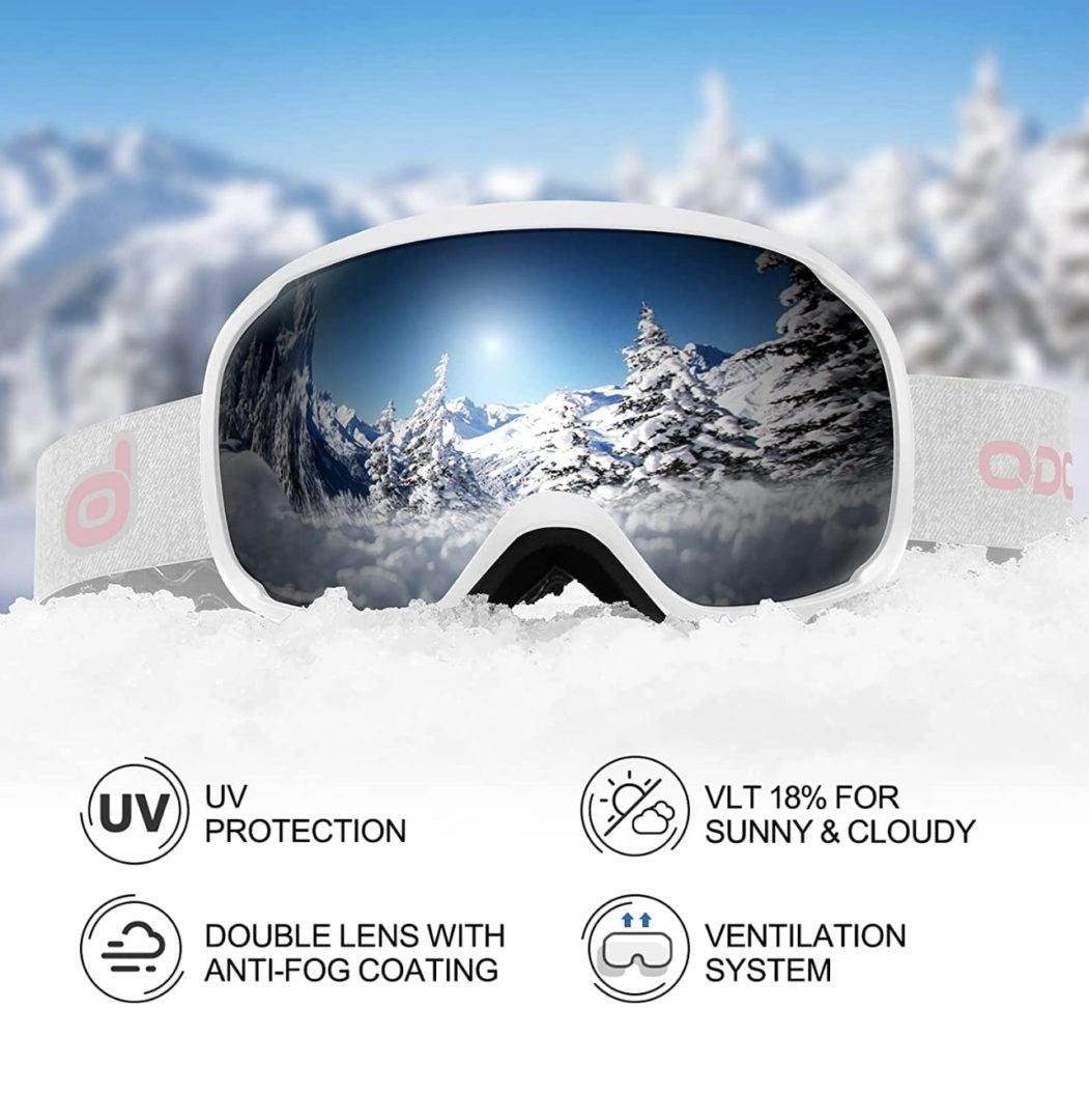 Odoland Casco de esquí para niños, casco de nieve con gafas de esquí, a  prueba de golpes, resistente al viento, cascos de seguridad para deportes  de