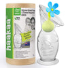 Haakaa Extractor de leche de silicona con base de succión y tapón de flores