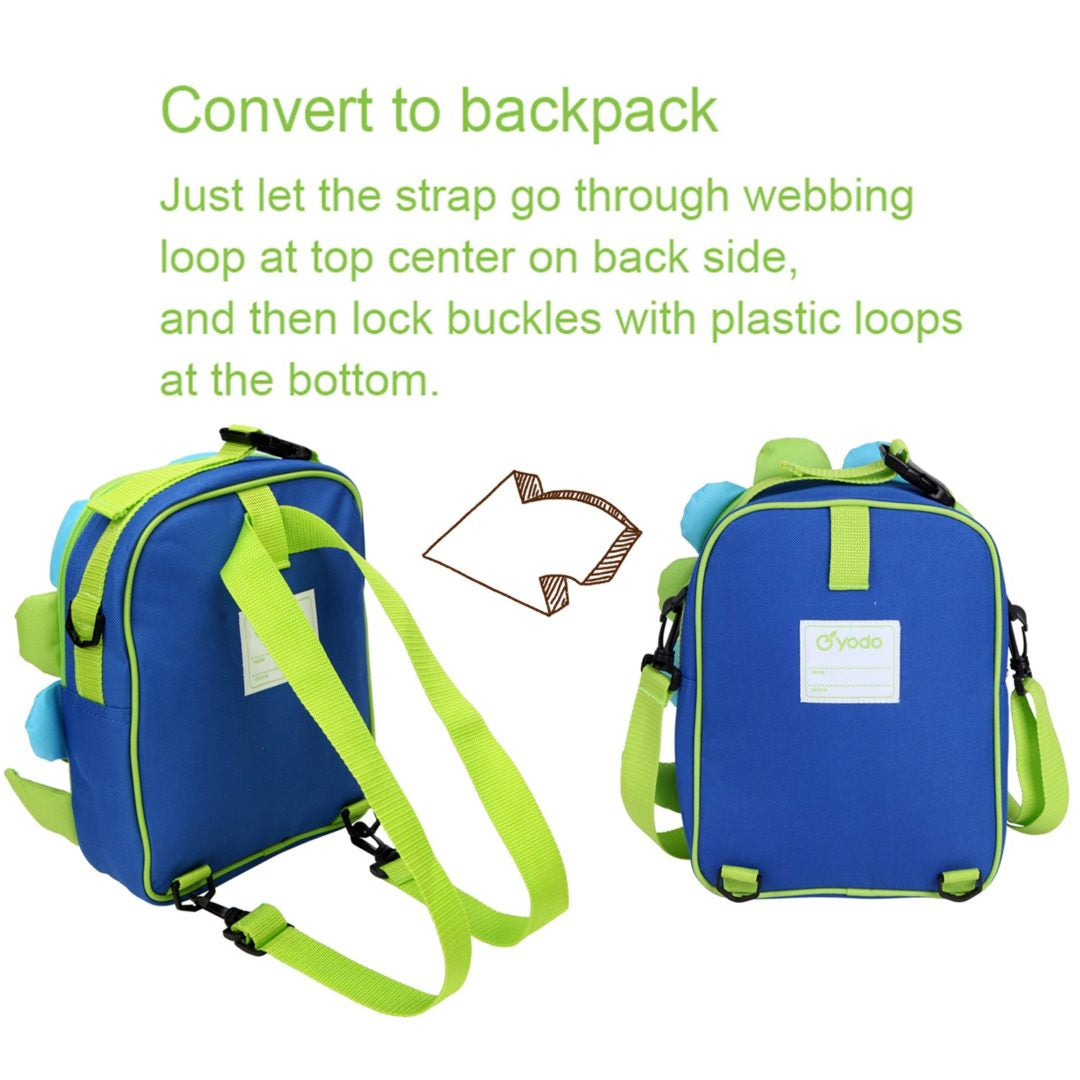 Yodo Playful Kids Lunch Boxes 3-Way Carry Bag and Toddler Backpack