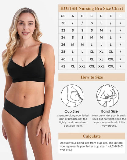 HOFISH-Brasier maternidad beige claro, Talla L