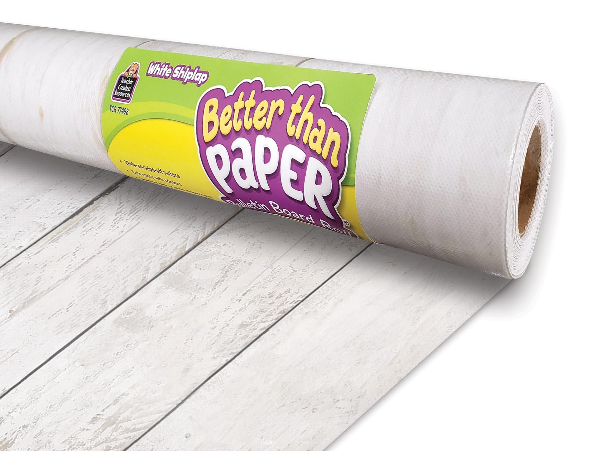 Rollo de tablón de anuncios White Shiplap Better Than Paper®