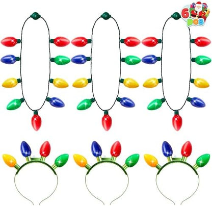 JOYIN: Set de 6 diademas y collares navideños con luces