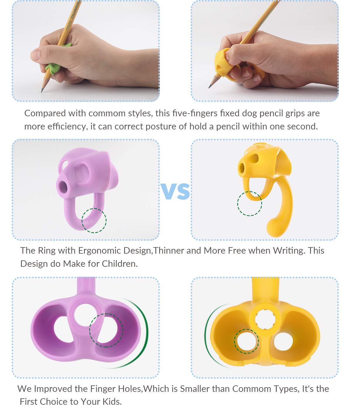 Firesara empuñaduras de lápiz para escritura a mano para niños