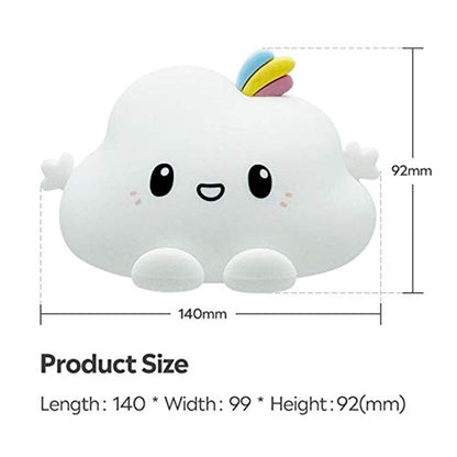 Lámpara LED Infantil de Silicona Recargable USB Luz Nocturna Decorativa, nube