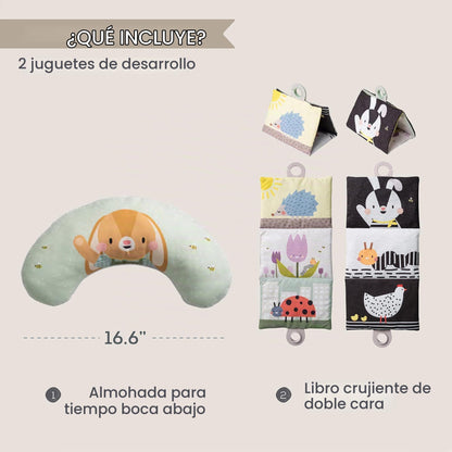 Taf Toys Libro arrugado de doble cara y juguete de apoyo, 0-6 meses