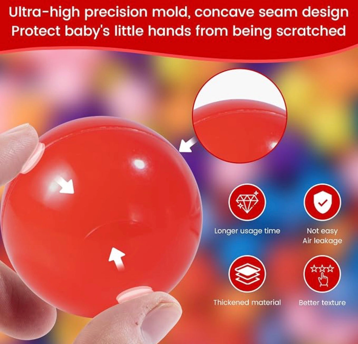 500 Pelotas para piscina de bolas MoonxHome para niños pequeños