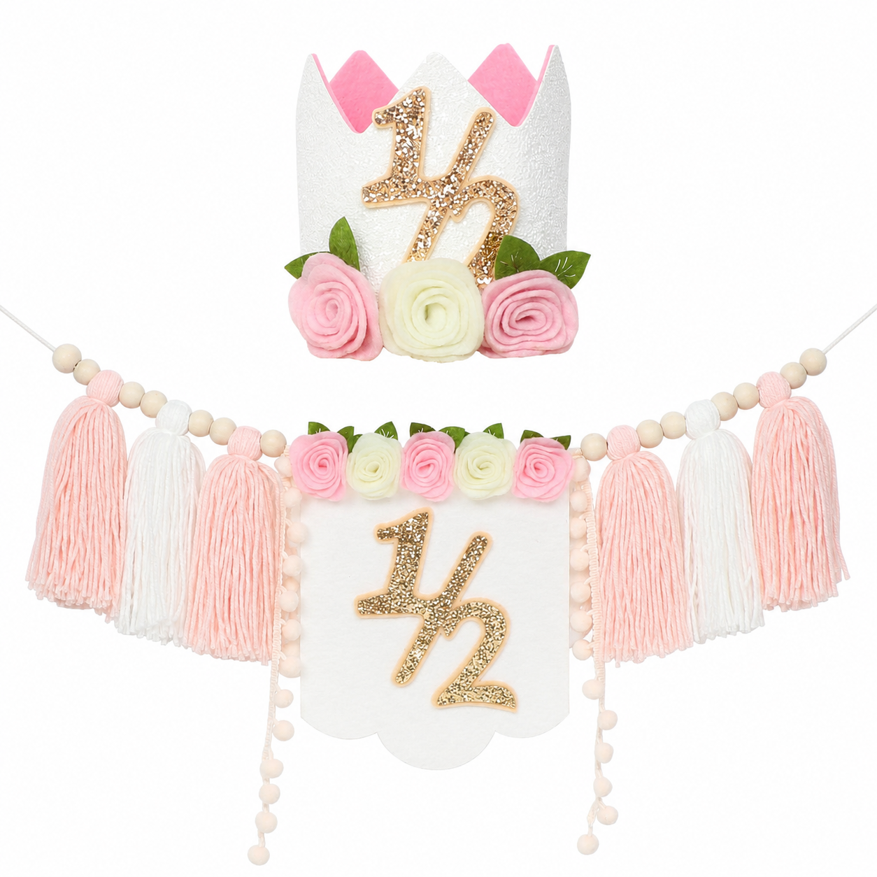 Decoraciones de mitad de cumpleaños – Cartel de 1/2 para silla alta