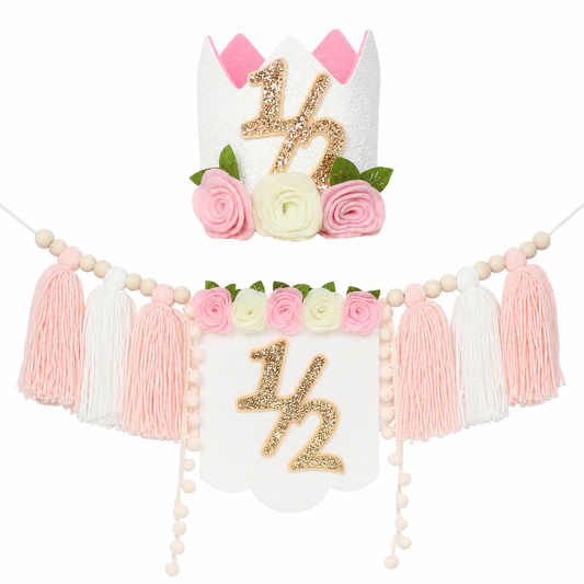 Decoraciones de mitad de cumpleaños – Cartel de 1/2 para silla alta