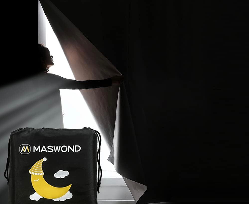 Maswond Cortina portátil 100% opaca (tamaño 118 x 57 pulgadas