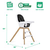 Evolur Zoodle - Silla alta 2 en 1, diseño moderno