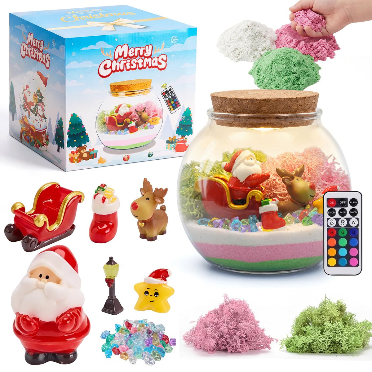 Kit de Terrario Arena Mágica con Luz Nocturna Niños