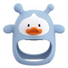 Mordedor de silicona de pato, celeste