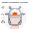 Mordedor de silicona de pato, gris