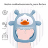 Mordedor de silicona de pato, celeste