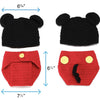 2 juegos de disfraces de fotografía de punto de algodón para recién nacidos (0-3 meses)