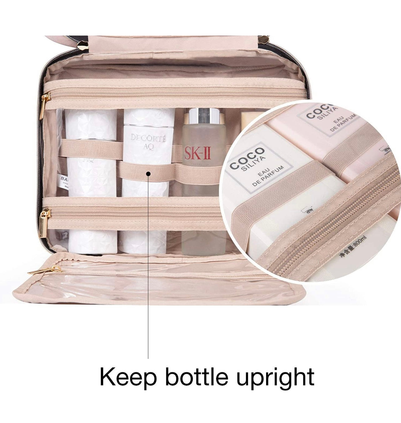 BAGSMART Neceser de viaje con gancho para colgar, resistente al