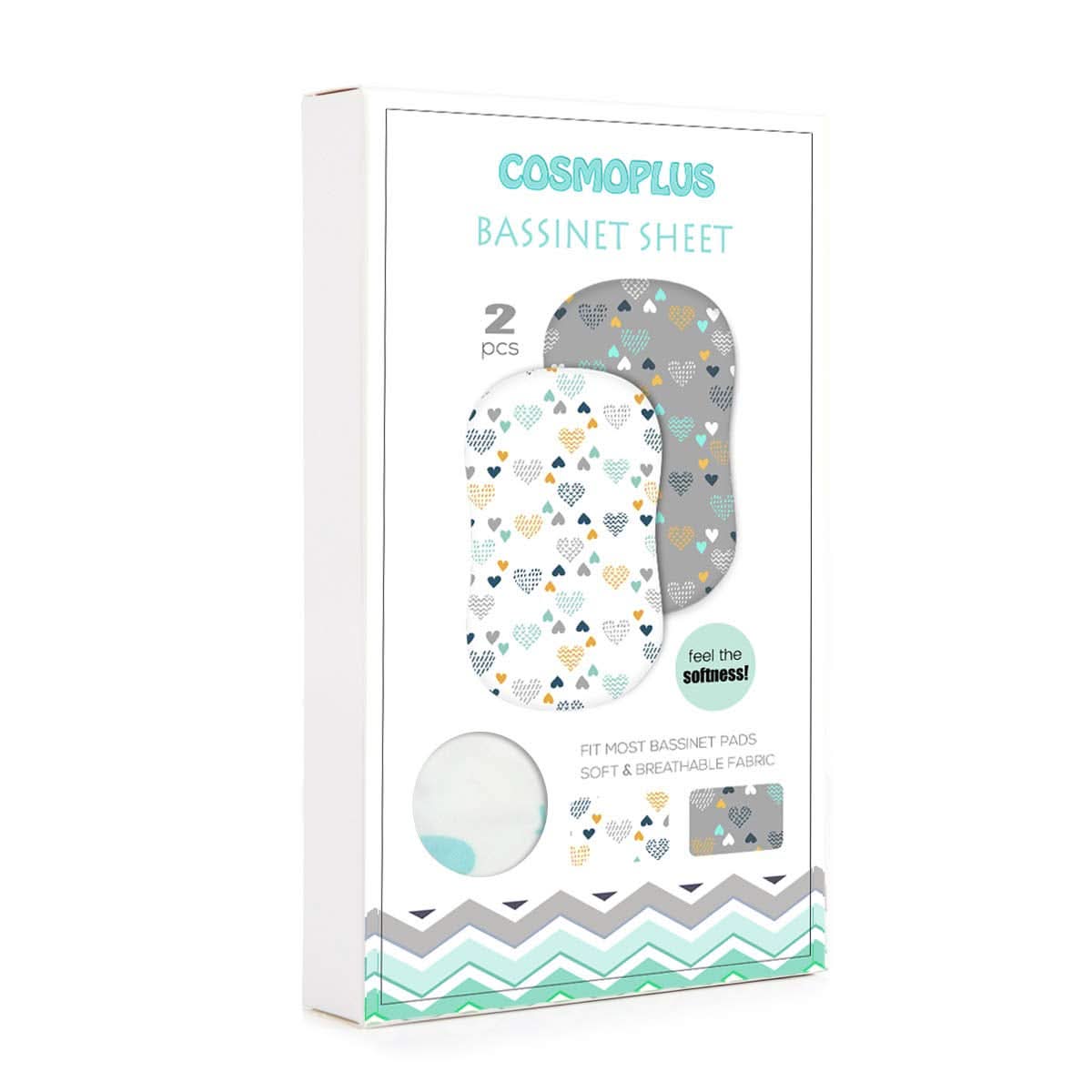 COSMOPLUS Juego de sábanas de moisés – Paquete de 2