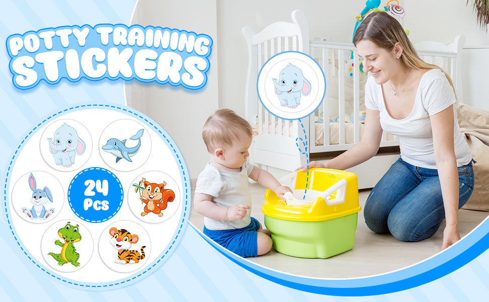 24 calcomanías de entrenamiento para ir al baño, reutilizables