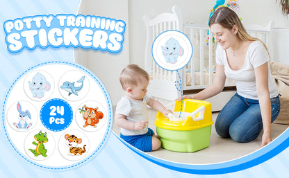 24 calcomanías de entrenamiento para ir al baño, reutilizables