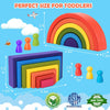 Montessori Toys Bloques de madera, apilamiento de edificios para niños pequeños