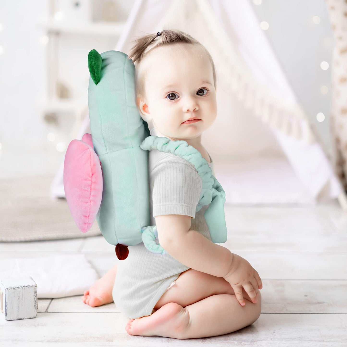 Mochila ajustable con cabeza de andador para bebé