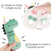 TILLYOU 4 sonajeros suaves, animales de peluche