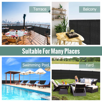 HilarityMax Pantalla de privacidad para balcón, 3.5 x 16.5 pies, negro