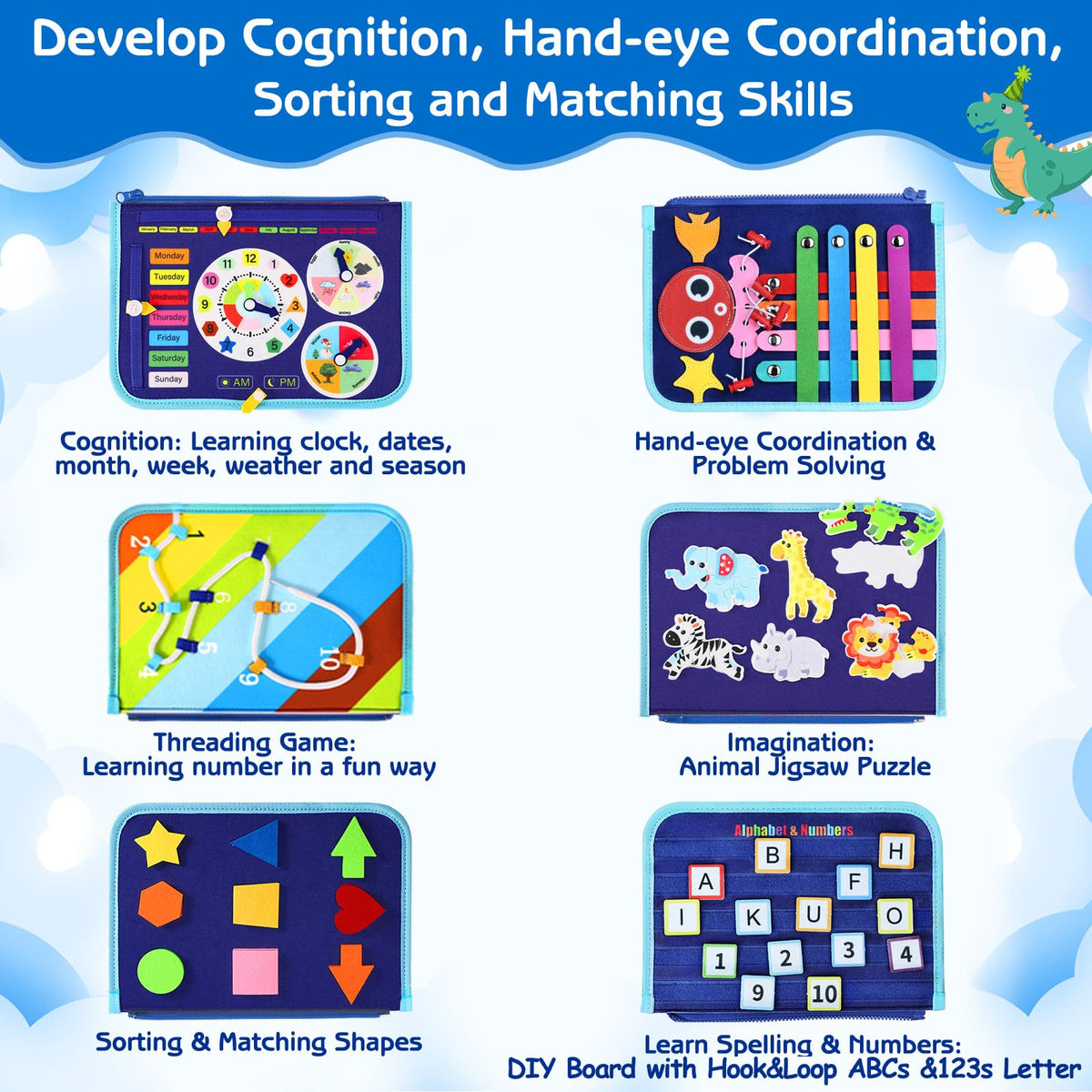 Tablero de actividades Esjay para niños pequeños