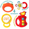 KiddoLab - Juego de instrumentos musicales para niños con guitarra eléctrica de juguete y sonajeros