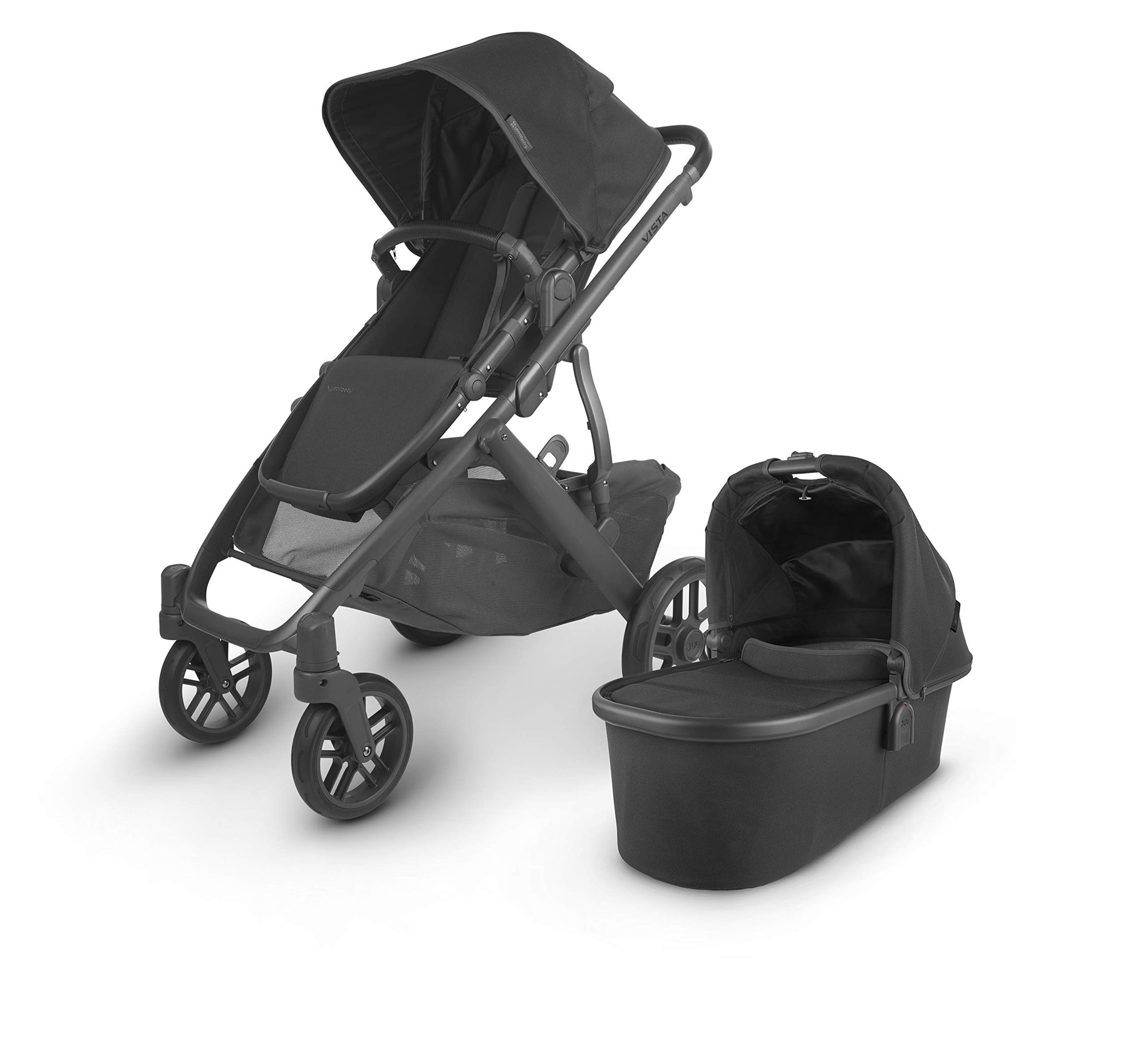 Carriola UPPAbaby VISTA V2 - Jake (negro / carbón / piel negra)