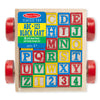 Melissa & Doug Carrito de madera clásico ABC juguete educativo con 30 bloques de madera