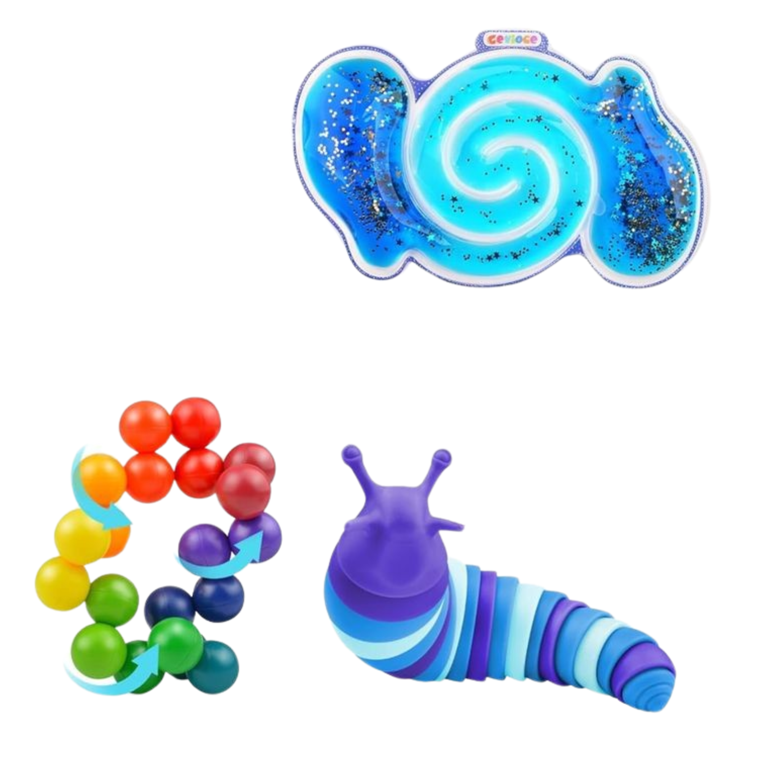 Set de 3 juguetes sensoriales para bebé