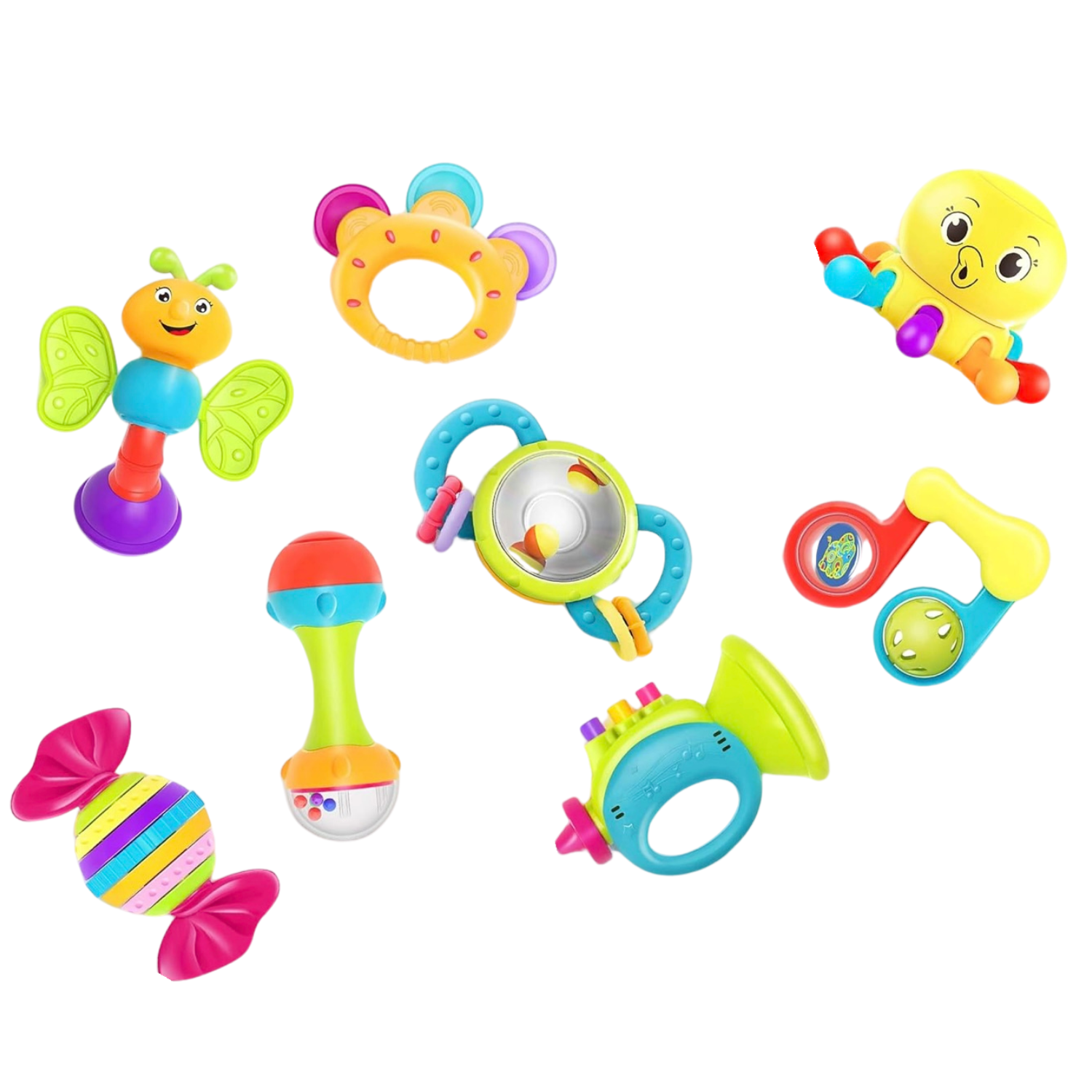 iPlay, iLearn - Juego de 8 sonajeros para bebés