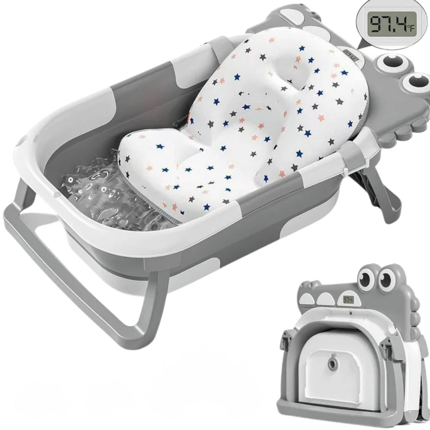 Morfone Bañera Plegable para Bebé con Cojín Suave