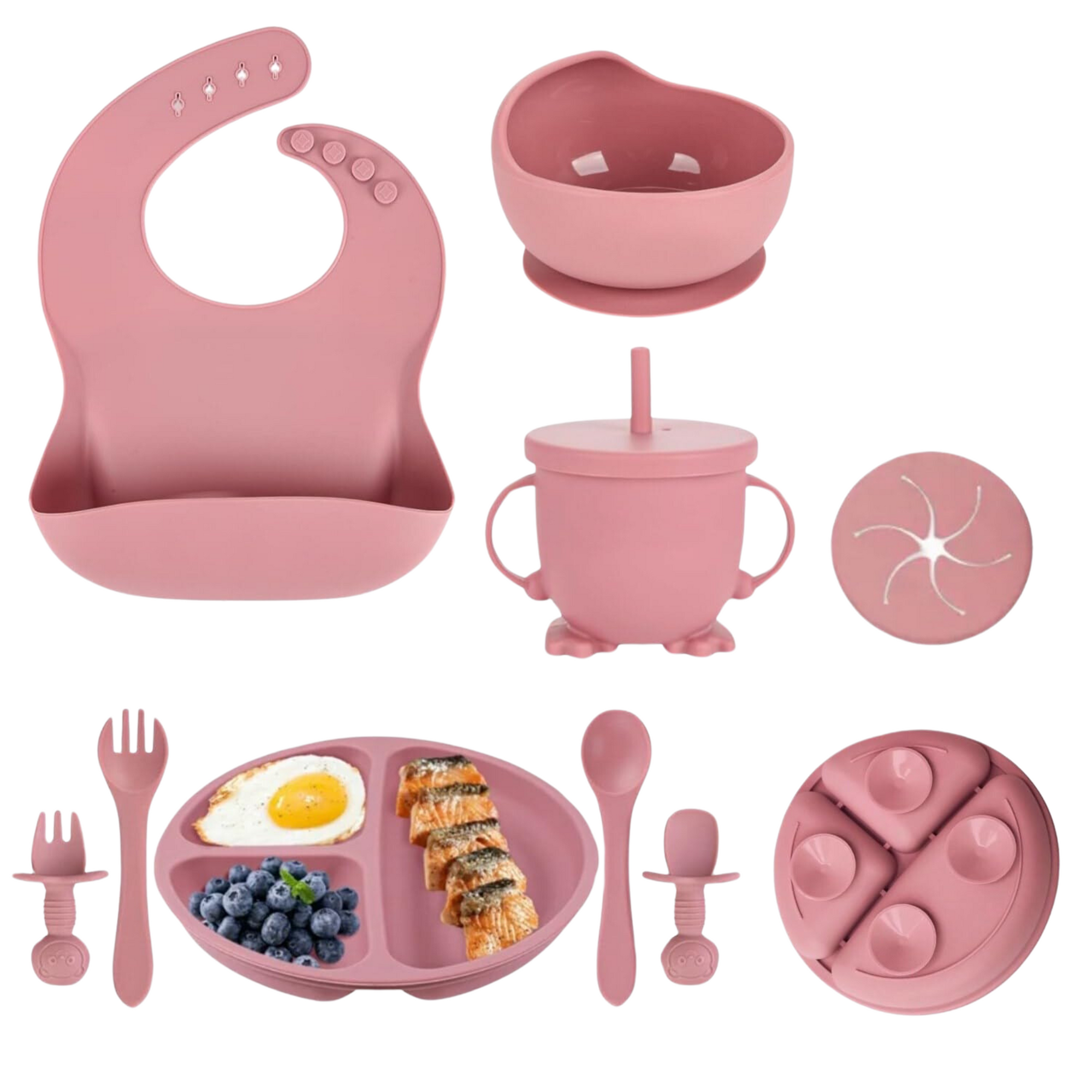 Set de alimentación para bebé rosado