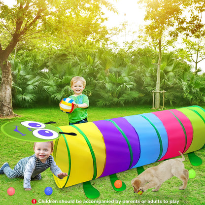 Túnel de juego para niños pequeños de 1 a 3 años, de 6 pies con 2 lados de malla