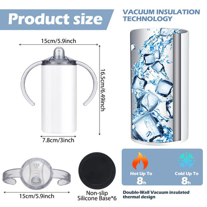 Foaincore- Vasos de sublimación en blanco con asa y tapa