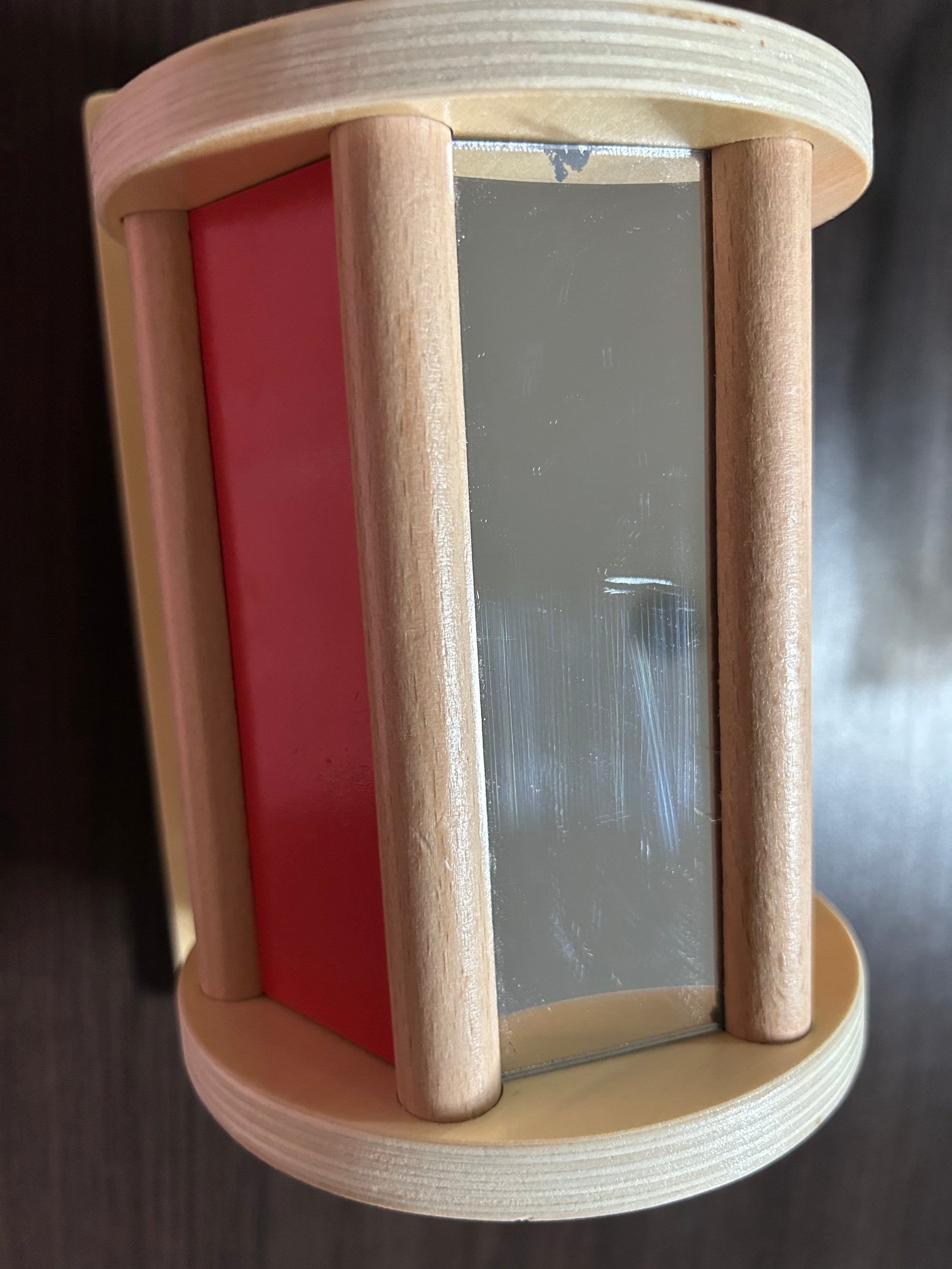 SPERMUOY Tambor Giratorio Montessori De Madera Para Bebés De 6 A 12 Meses – Juguete Sensorial Con Espejo Y Campanillas, Regalo Ideal Para Niños De 1 A 3 Años
