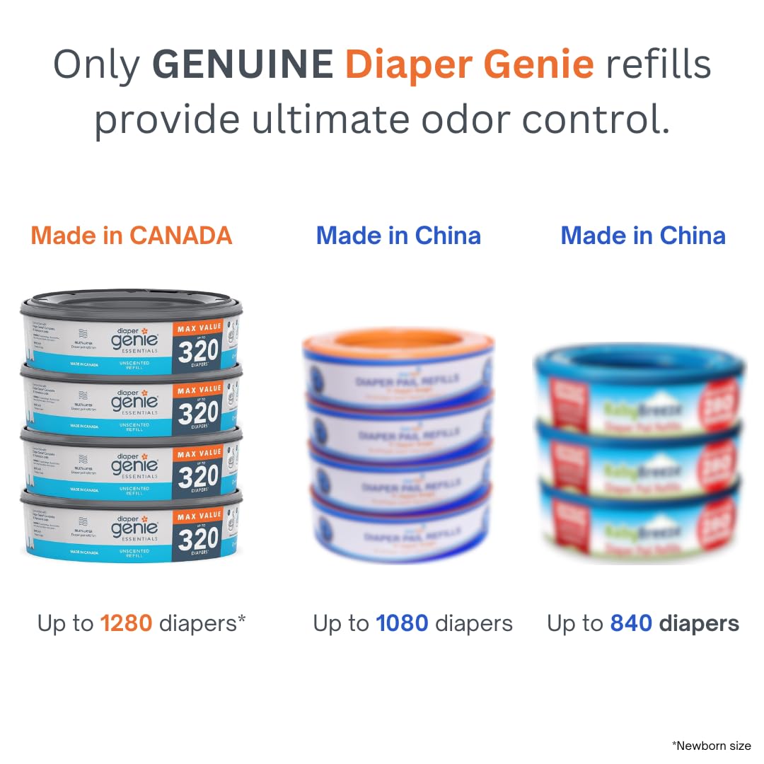 Diaper Genie Essentials - Paquete de 4 repuestos redondos