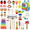 Juego de instrumentos musicales para niños, 32 piezas, 19 tipos, instrumentos de percusión de madera