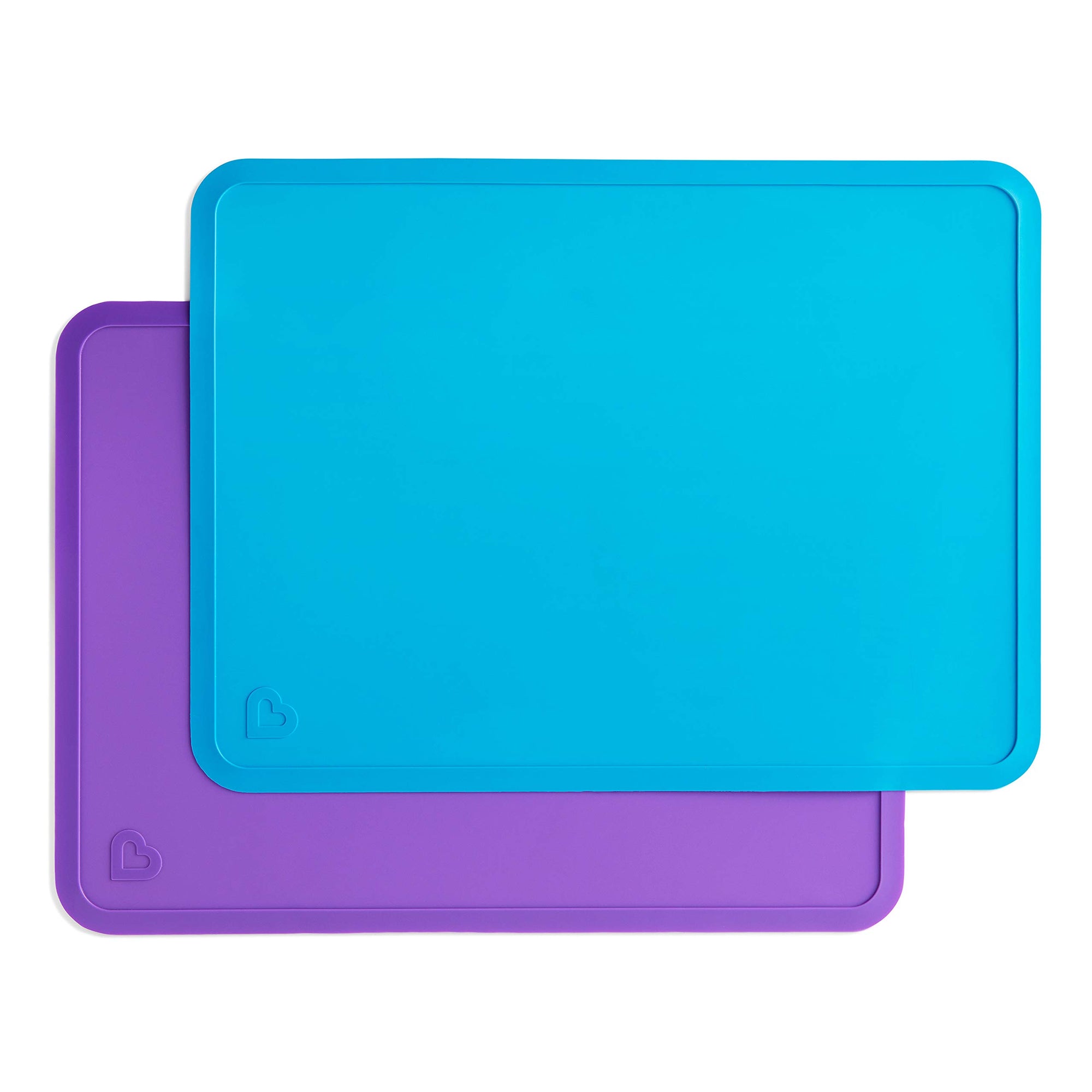 Munchkin® Manteles individuales de silicona Spotless™ para niños, paquete de 2, azul/morado